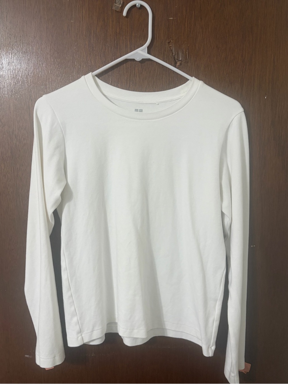 Uniqlo White Long Sleeve Crewneck Tee for Kids
